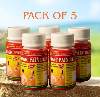 Magic Pain Relief Capsules - Targeted Pain Relief- Natural Herbal Formula- Pack of 5 (60 Capsules Each) Magic Pain Relief Capsules - Targeted Pain Relief- Natural Herbal Formula- Pack of 5 (60 Capsules Each)