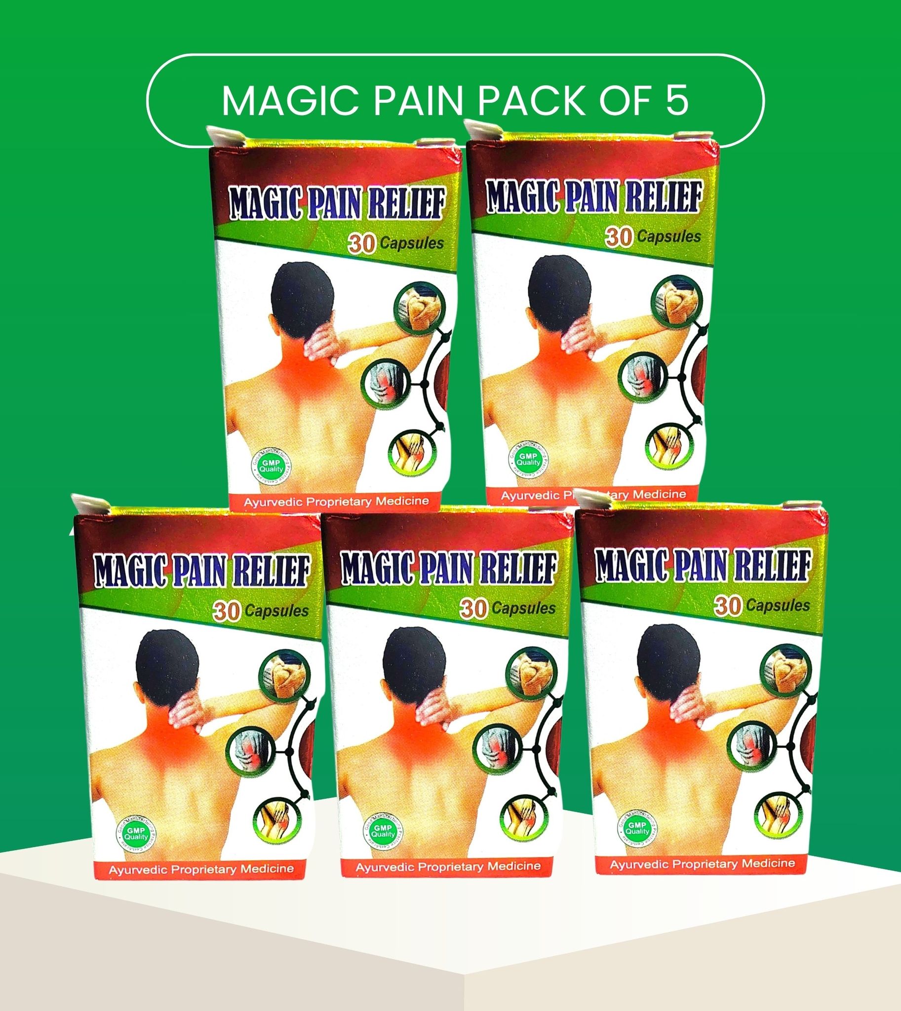 Magic Pain Relief Tablets - Pack of 5 (30 Tablets Each)