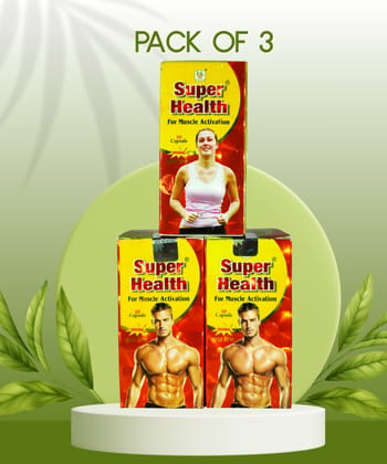 Super Health Ayurvedic Capsules (Pack of 3) – Natural Tonic for Energy, Strength & Fitness, Super Health Ayurvedic Capsules (Pack of 3) – Natural Tonic for Energy, Strength & Fitness,