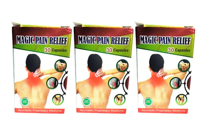 Magic Pain Relief Ayurvedic Joint & Muscle Care Capsules (Pack of 3) Total 90 Tabs Magic Pain Relief Ayurvedic Joint & Muscle Care Capsules (Pack of 3) Total 90 Tabs