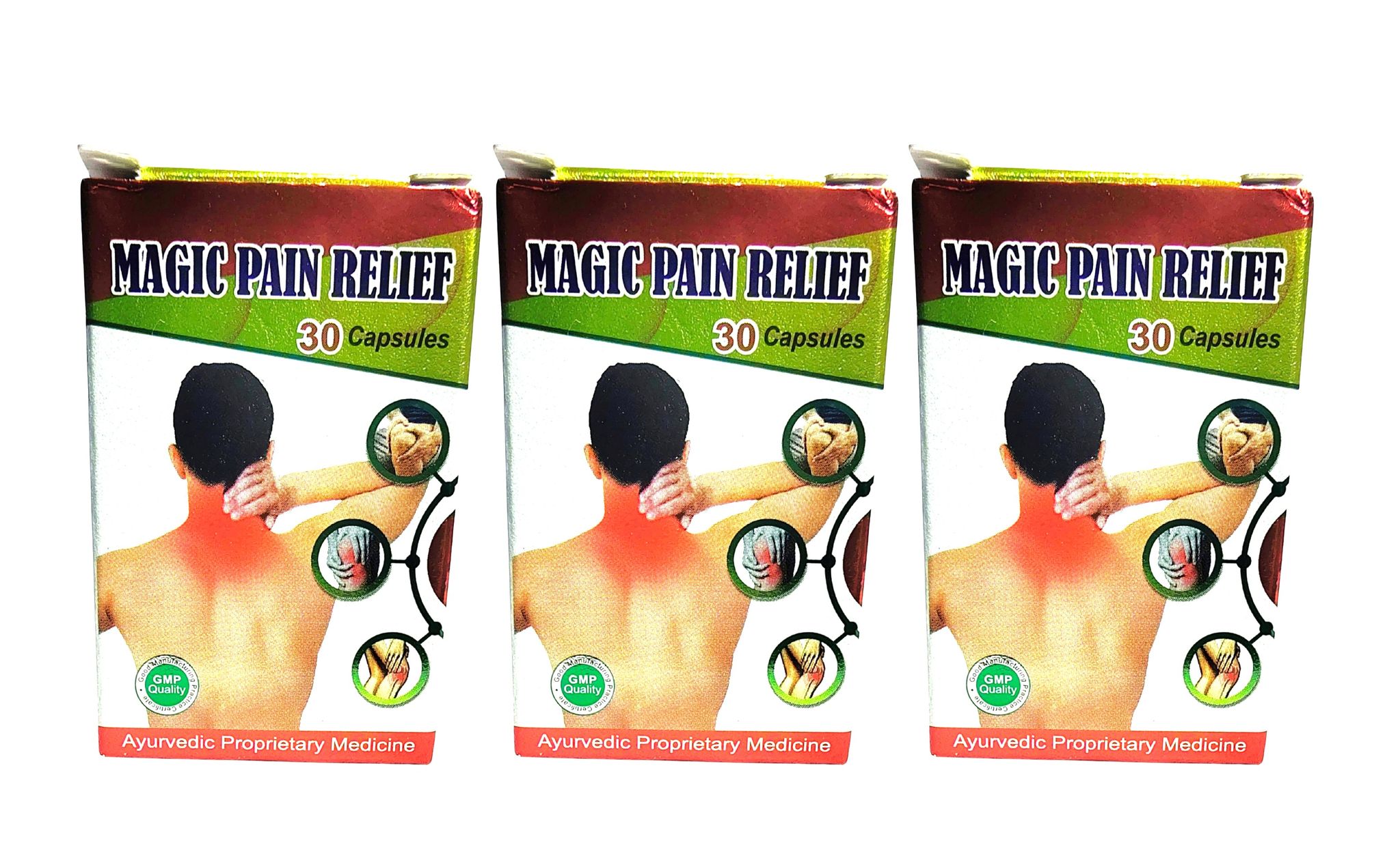 Magic Pain Relief Ayurvedic Joint & Muscle Care Capsules (Pack of 3) Total 90 Tabs